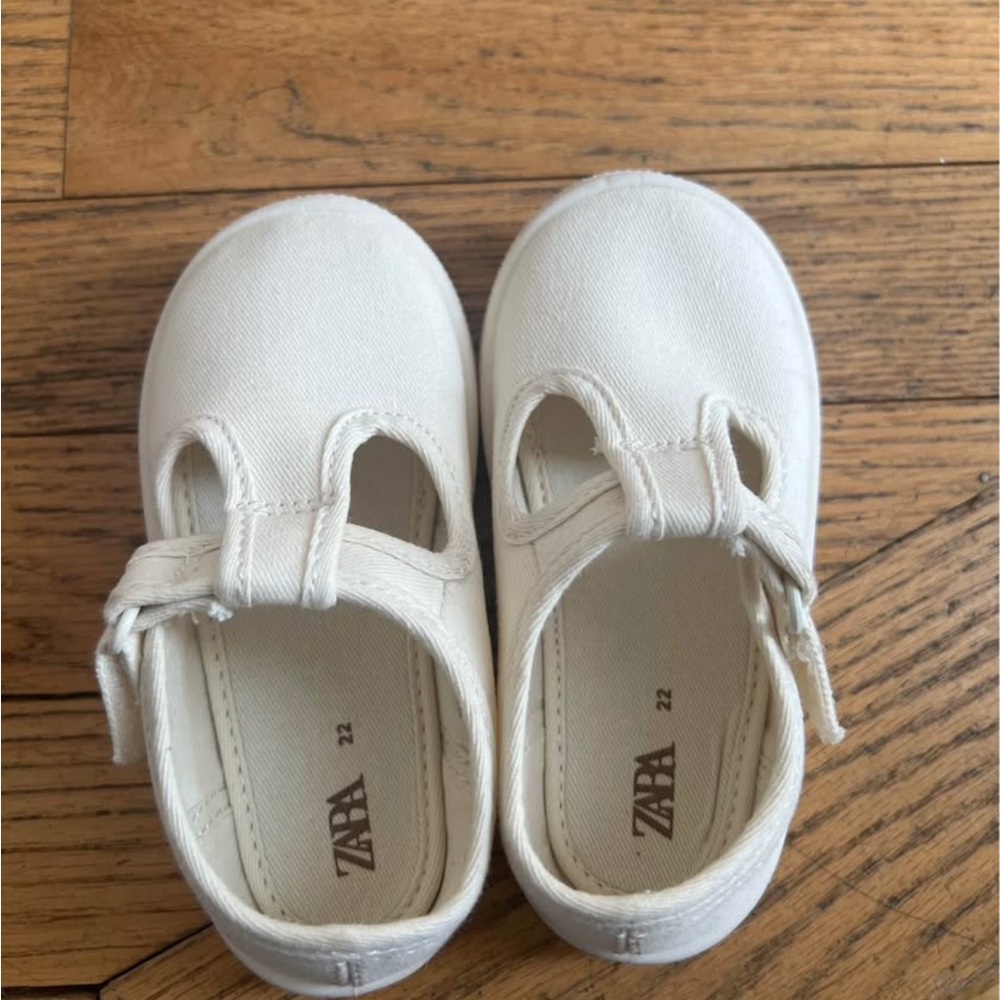 Zara Kids Cream Canvas Sneakers